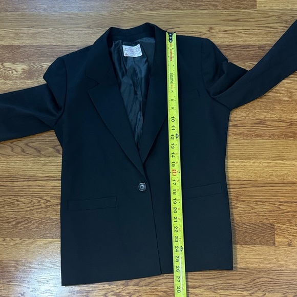 Vintage Pendleton Black One Button Virgin Wool Blazer Women Size 10 - Picture 8 of 8